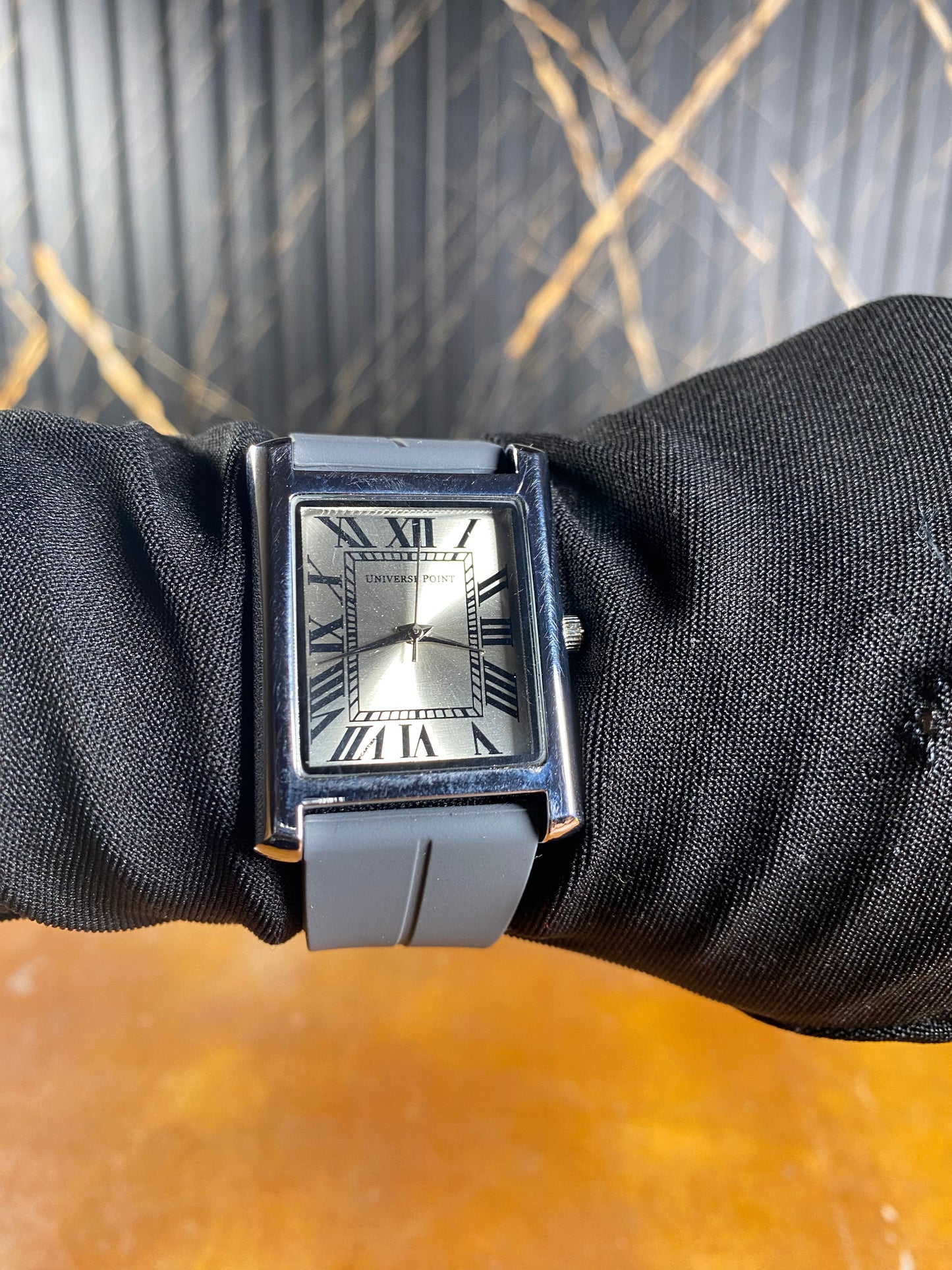Universe Point Classic Tank Silhouette Watch – Matte Grey & Silver
