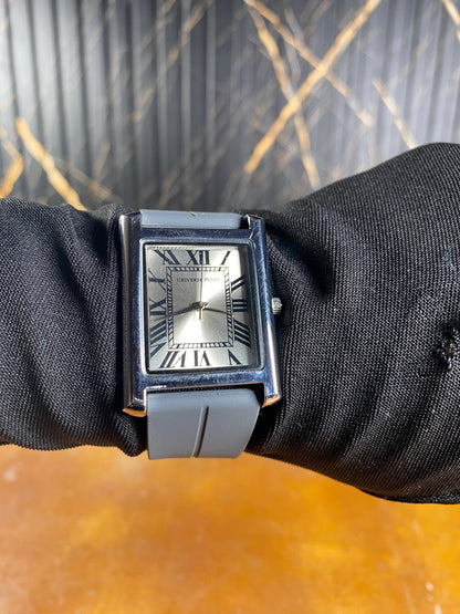 Universe Point Classic Tank Silhouette Watch – Matte Grey & Silver