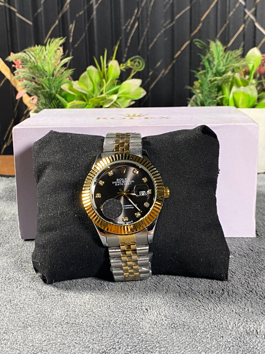 Rolex Inspired Datejust Two-Tone Fluted Bezel Luxury Watch – Ravven Premium